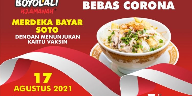 Ramaikan HUT RI ke-76, Soto Seger Boyolali Hj Amanah Bagikan Semangkok Soto Gratis