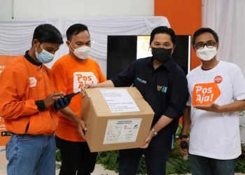 Pos Indonesia Pamer Layanan Digital Kurir dan Jasa Keuangan Dihadapan Erick Thohir