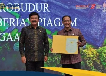 BPN Serahkan Sertifikat Tanah Candi Borobudur ke Kemendikbudristek